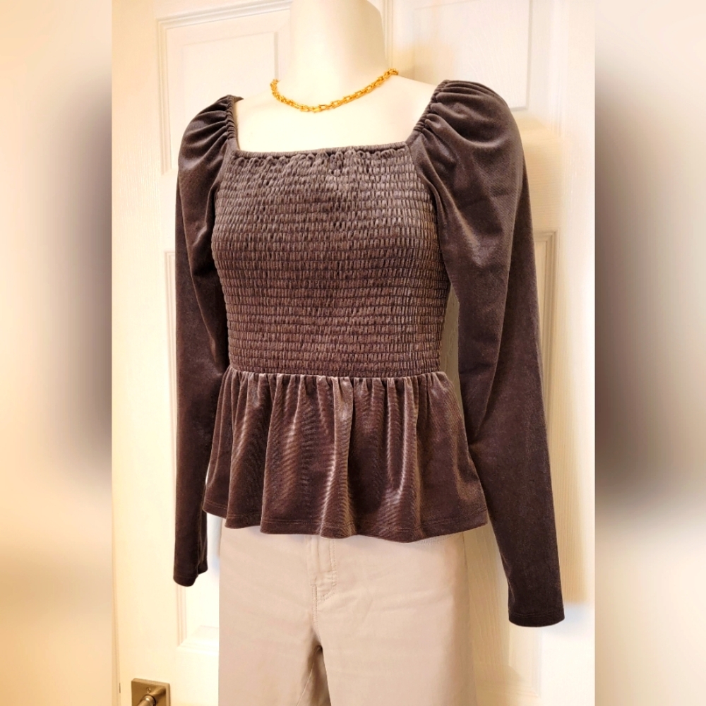 GAP Velour elasticated bodice top